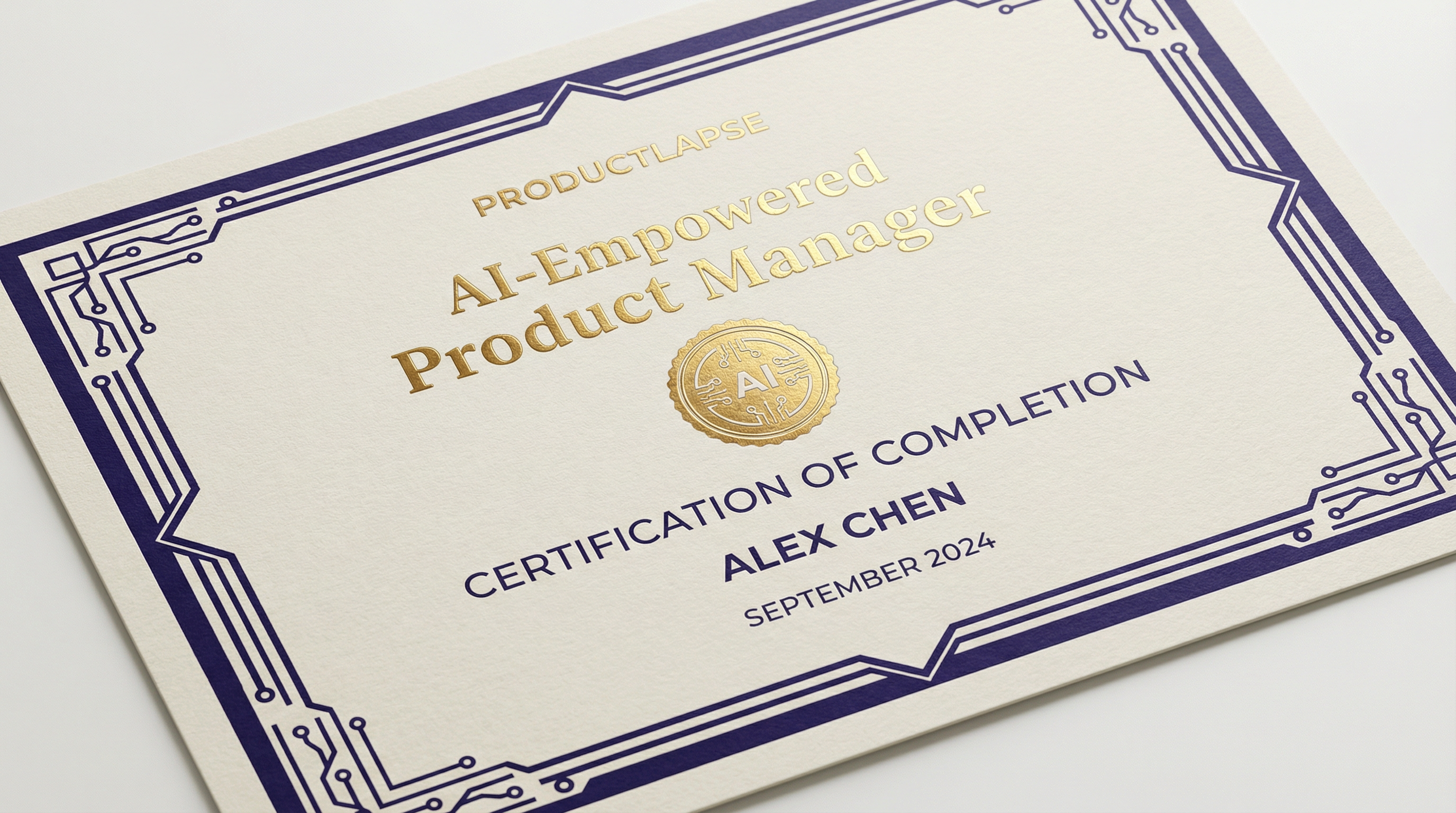 PRODUCTLAPSE Certificate